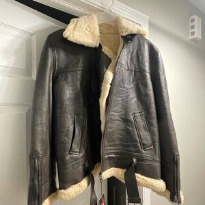 Men's Leather Shearling Jacket